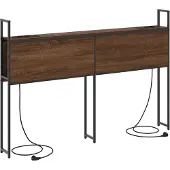 vidaXL Opslage hoofdbord met oplaadstation bruin eikenkleur