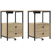 vidaXL Nachtkastje 2 st Sonoma Eik 40 x 31 x 60 cm Bewerkt hout