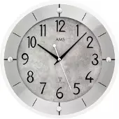 AMS - 5590 - Wandklok Radiogestuurd - 31cm - zilveroptiek - met duidelijke cijfers