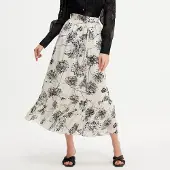 Smart & Joy Lange rok met lineaire print en ruches