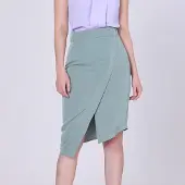Smart & Joy Asymmetrische gekruiste paneelrok