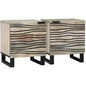 vidaXL Nachtkastje 2 pcs Wit 40 x 33 x 46 cm Bewerkt hout