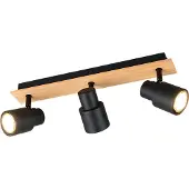 TRIO PIERRE R81983032 plafond- en wandspot mat zwart - 3x GU10 - 46 x 15 x 6 cm