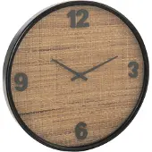 J-Line klok - hout - bruin/zwart - small - Ø 6 cm