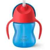 Philips AVENT Drinkbeker met rietje - 9+ maanden - 1 stuk - Blauw/rood - SCF796/01
