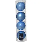 Décoris Kerstballen glas d10 cm sky blue 4 st