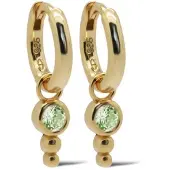 Karma Oorhangers Hinged Hoops NINA Dot Goldplated Groen