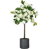 Kopu kunstplant Hortensiastam 94cm pot grijs/wit