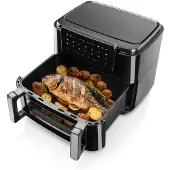 Haeger AF-D10.010A friteuse Dubbel 10 l Vrijstaand 2600 W Heteluchtfriteuse Zwart