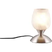 TRIO Nikkel tafellamp Cup Ii wit glas