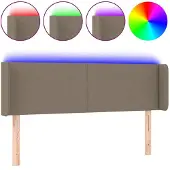 vidaXL Hoofdbord LED 147x16x78/88 cm stof taupe