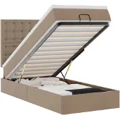 vidaXL Ottomaanse bed met matras 90x200cm kunstleer cappuccinokleurig