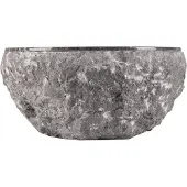 Differnz Asti Waskom - Opzetwaskom van Gepolijst Marmer - Rond Model - Onderhoudsvriendelijk - Uniek Steenpatroon - Geschikt voor de Badkamer - Afmeting Ø 38 cm x 15 cm - Kleur Grijs