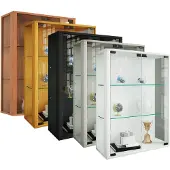 VCM Udina vitrinekast Wandmodel met 2 glazen deuren 2 glazen plankenwit.