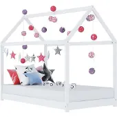 vidaXL Kinderbedframe massief grenenhout wit 70x140 cm