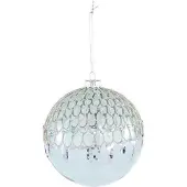 Ptmd collection PTMD Kerstbal glas Christmas helder 12x12x12 cm