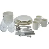 Villeroy & Boch Combi-servies Twist White 4 Friends ideaal voor elke dag, inclusief glazen en bestek (set)