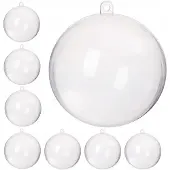 Springos 8x Transparant Acryl Kerstballen 11cm - Zelf Decoreren