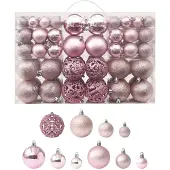 vidaXL - 100-delige - Kerstballenset - roze