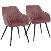 Happy Garden Set van 2 roze BERTILLE fluwelen stoelen