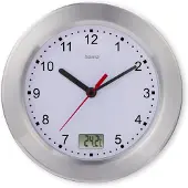 Hama badkamerklok- Mauritius- Wandklok - Thermometer- Aluminium