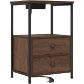 vidaXL Nachtkastje Bruin Eiken 40 x 31 x 60 cm Bewerkt hout