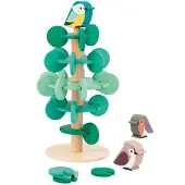 Janod WWF - Bouwset Boom Met Vogeltjes - Zet De 37 Stukken In Elkaar Om Een 30 Cm Hoge Boom Te Bouwen! - Inclusief 3 Prachtige Houten Vogels - Geschikt Vanaf 3 Jaar