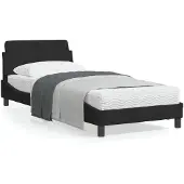 vidaXL Bedframe met hoofdeinde "Dover", zwart, 90x190 cm, fluweel
