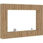 vidaXL 8-delig Tv-meubelset wandmontage bewerkt hout artisanaal eiken