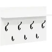 vidaXL Wandgemonteerde kapstok Muurmontage Wit 60 x 40 x 12 cm