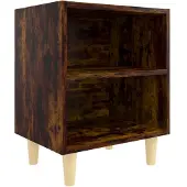 vidaXL Nachtkastje met houten poten 40x30x50 cm gerookt eikenkleurig