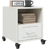 vidaXL Nachtkastjes 2 st 36x39x43,5 cm staal wit