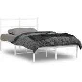 vidaXL Bedframe met hoofdbord metaal wit 120x200 cm