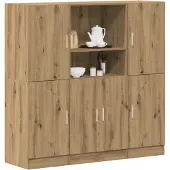 vidaXL 3-delige Keukenkastenset bewerkt hout artisanaal eikenkleur