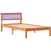 vidaXL Bedframe met hoofdeinde Wasbruin 90 x 200 cm Massief grenenhout