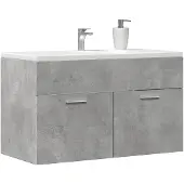 vidaXL Wastafelkast 90x38,5x46 cm bewerkt hout betongrijs