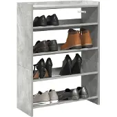 vidaXL Schoenenrek 60x25x81 cm bewerkt hout betongrijs
