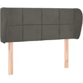 vidaXL Hoofdbord met randen 93x23x78/88 cm fluweel donkergrijs