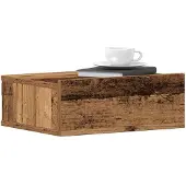 vidaXL Nachtkastje zwevend 40x32x15 cm bewerkt hout oud houtkleurig