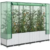 vidaXL Plantenbak verhoogd met kashoes 160x40x138 cm rattanlook