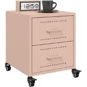 vidaXL Nachtkastjes 2 st 36x39x43,5 cm staal roze