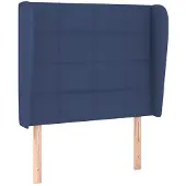 vidaXL Hoofdbord met randen 103x23x118/128 cm stof blauw
