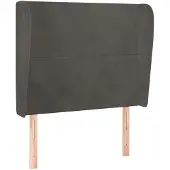 vidaXL Hoofdbord met randen 83x23x118/128 cm fluweel donkergrijs