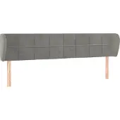 vidaXL Hoofdbord met randen 163x23x78/88 cm fluweel lichtgrijs