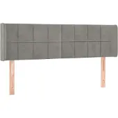 vidaXL Hoofdbord met randen 147x16x78/88 cm fluweel lichtgrijs