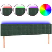vidaXL Hoofdbord LED 200x5x78/88 cm fluweel donkergroen