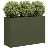 vidaXL Plantenbak 120x40x80 cm koudgewalst staal olijfgroen