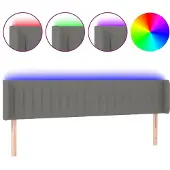 vidaXL Hoofdbord LED 183x16x78/88 cm stof donkergrijs