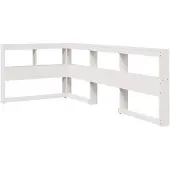 vidaXL Boekenkast Hoofdeinde L-vormig 100 cm massief grenenhout wit