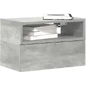 vidaXL Nachtkastjes 2 st wandgemonteerd 45x26x28,5 cm betongrijs